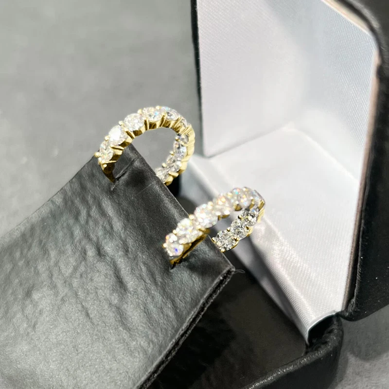 Rrjzz Funkelnde 3,8 mm Moissanit-Creolen in D-Farbe für Damen, 5,72 Karat VVS1, im Labor hergestellte Diamantohrringe, GRA-Schmuck, Geschenk – Detail 9