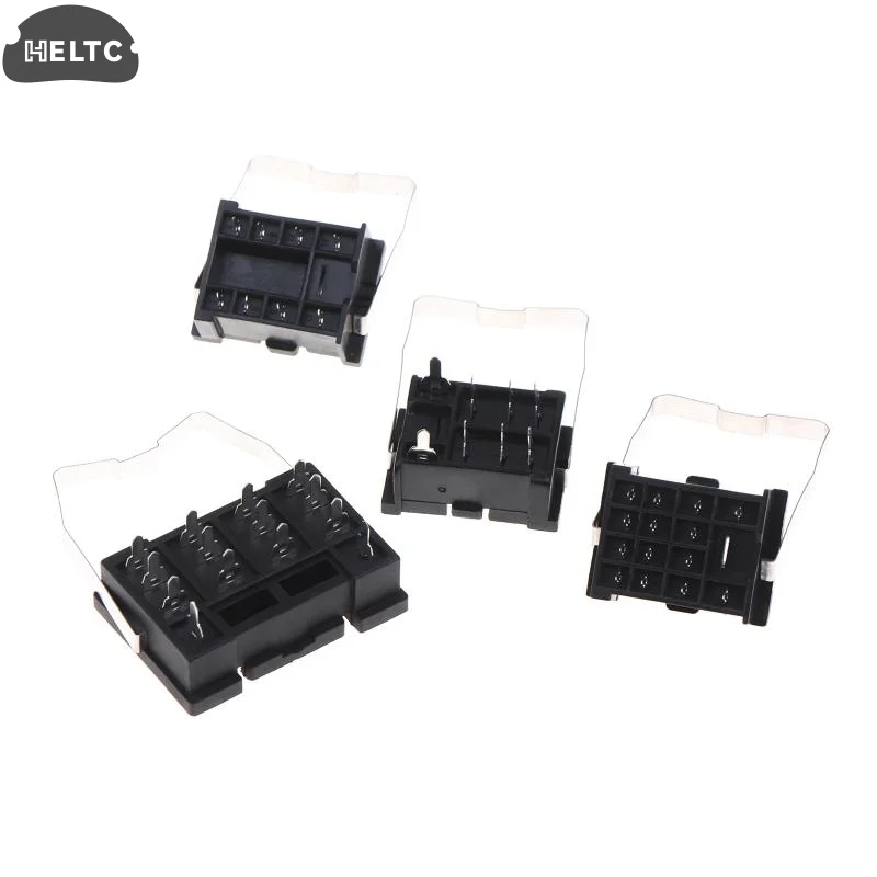 2PCS Black PCB Mount Relay Socket Base PT08-0 PT14-02 PY14-02 8-Pin 14-Pin Solder Type Relay Holder For Intermediate Relays