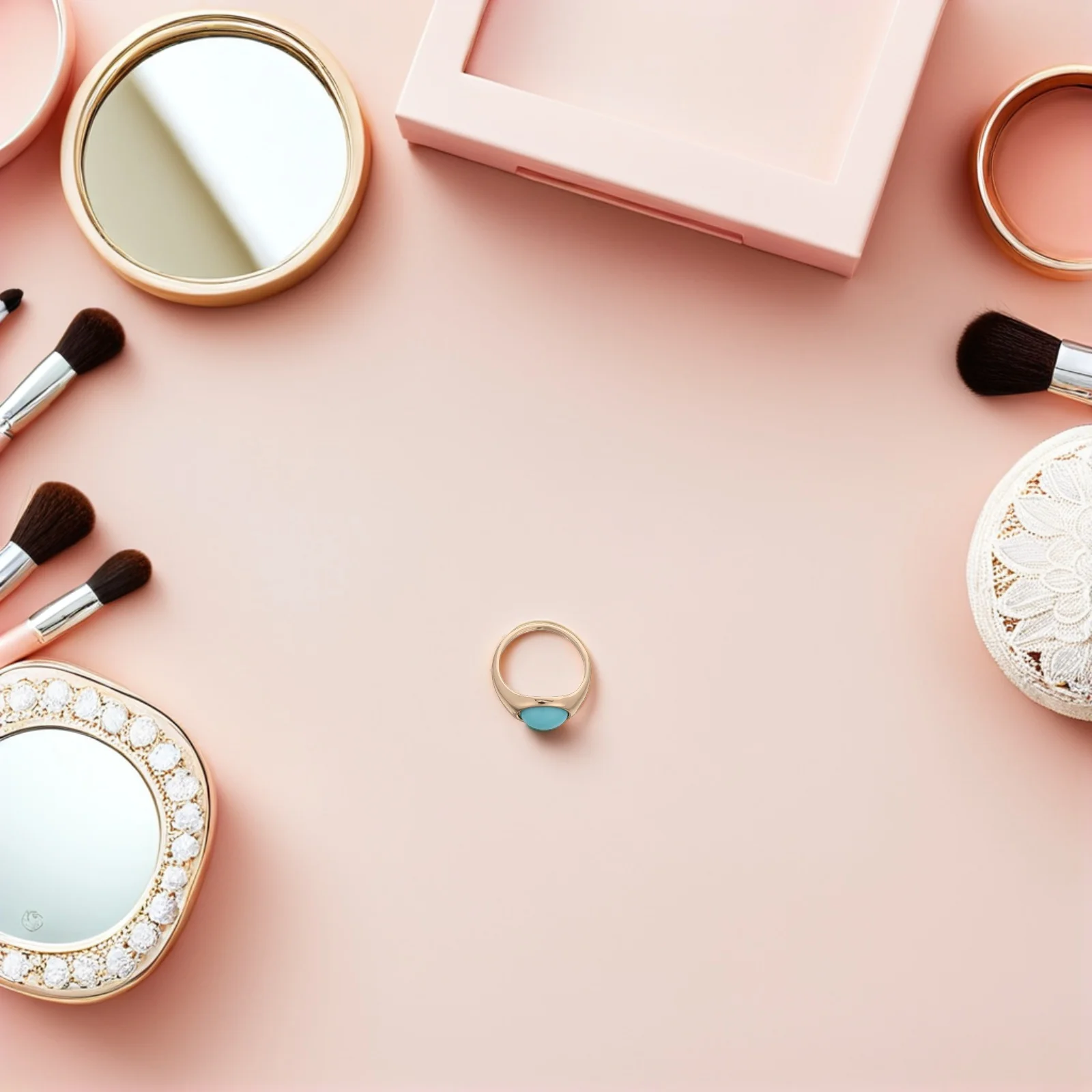 

6pcs Vintage Turquoise Rings Set Boho Stackable Layered Rings For Women Western Style Statement Jewelry - Southwestern Ring