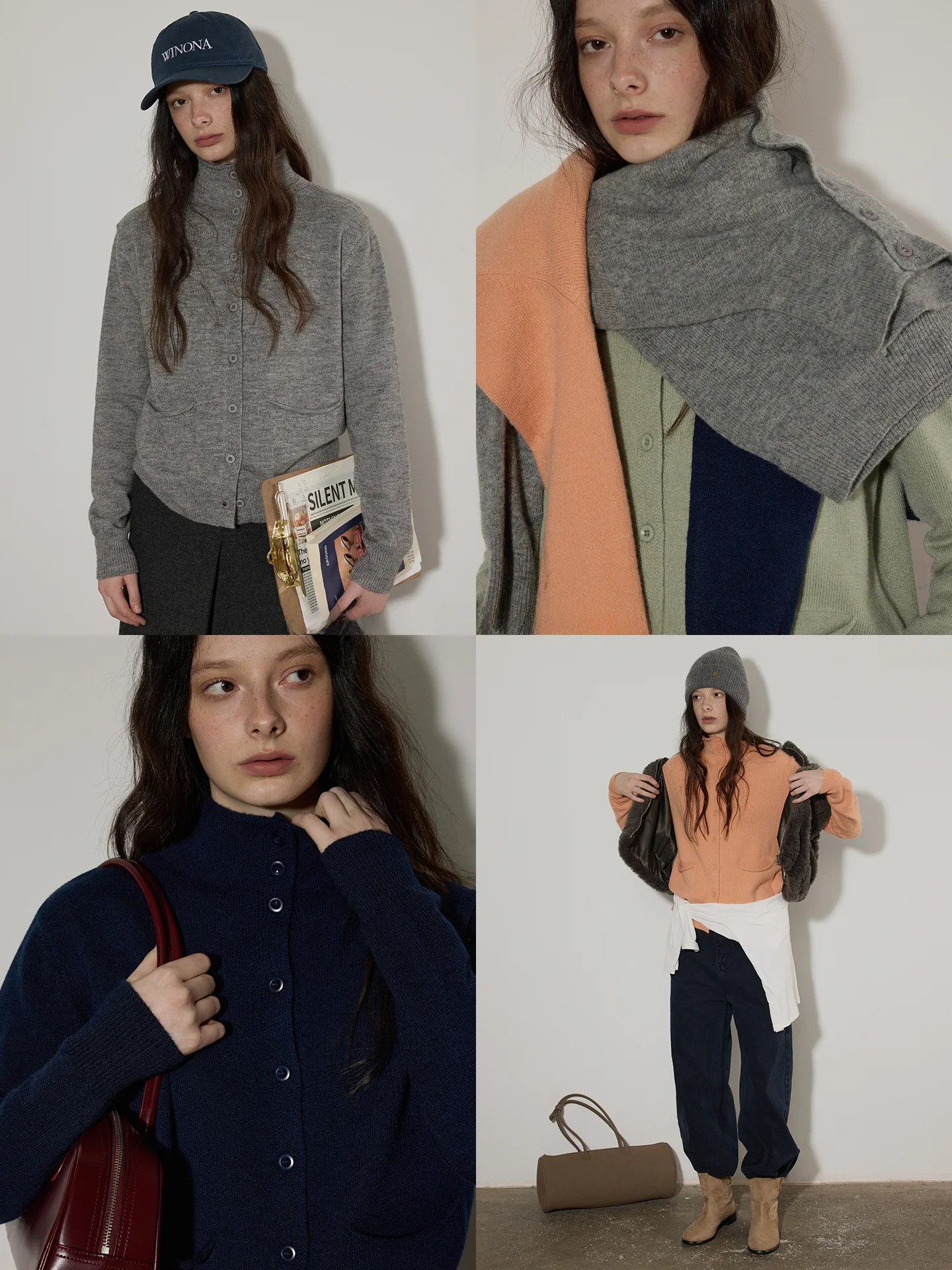 

Lofi Choose Women's Knitted ket Sweater Cardigan Pure Color Simple Sle Spring New Arrival Loose Fit Long Sve irt