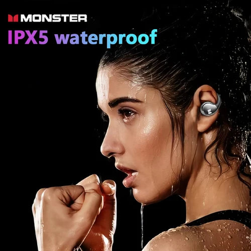 Imagen 2 del producto Monster-auriculares MH22185 con gancho para la oreja, cascos de alta calidad con Bluetooth 5,3, HD, reducción de ruido, de larga resistencia