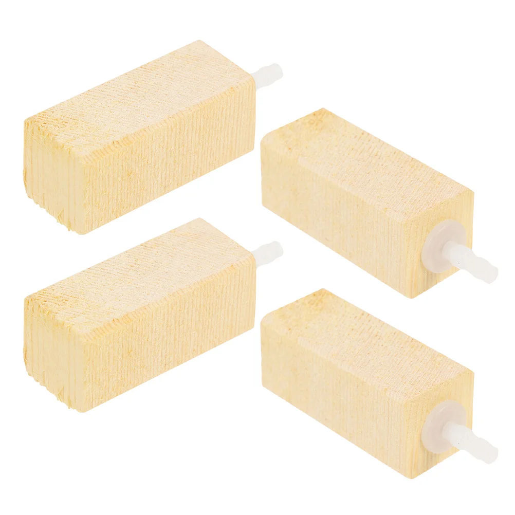 4Pcs Bubble Wood Air Stone Diffuser for Aquarium Fish Tank High Efficiency Protein Separation Clean Water System Accessory