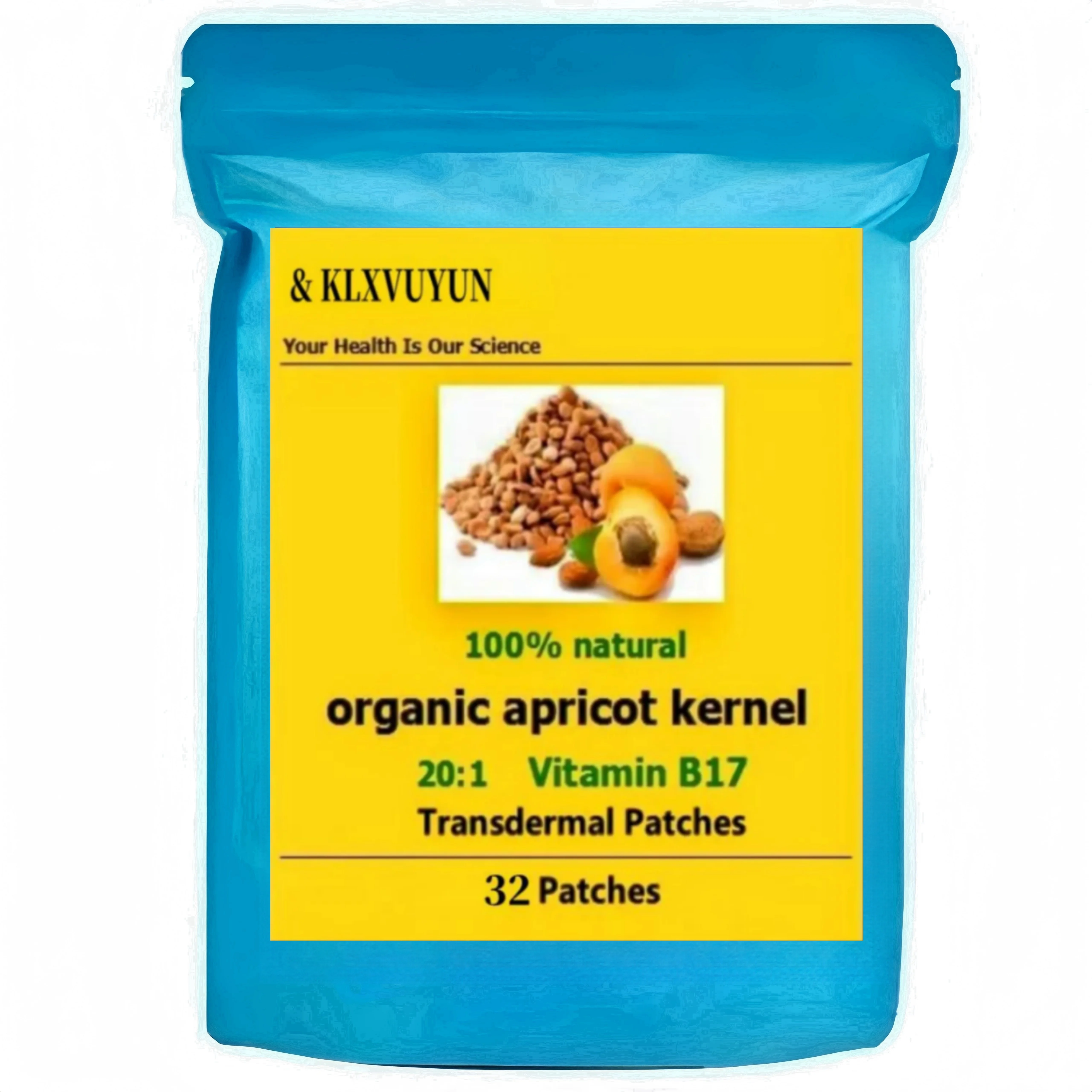 Organic Bitter Apricot Apricot Vitamin B17 Transdermal Patches, Made in USA, Easy to Use