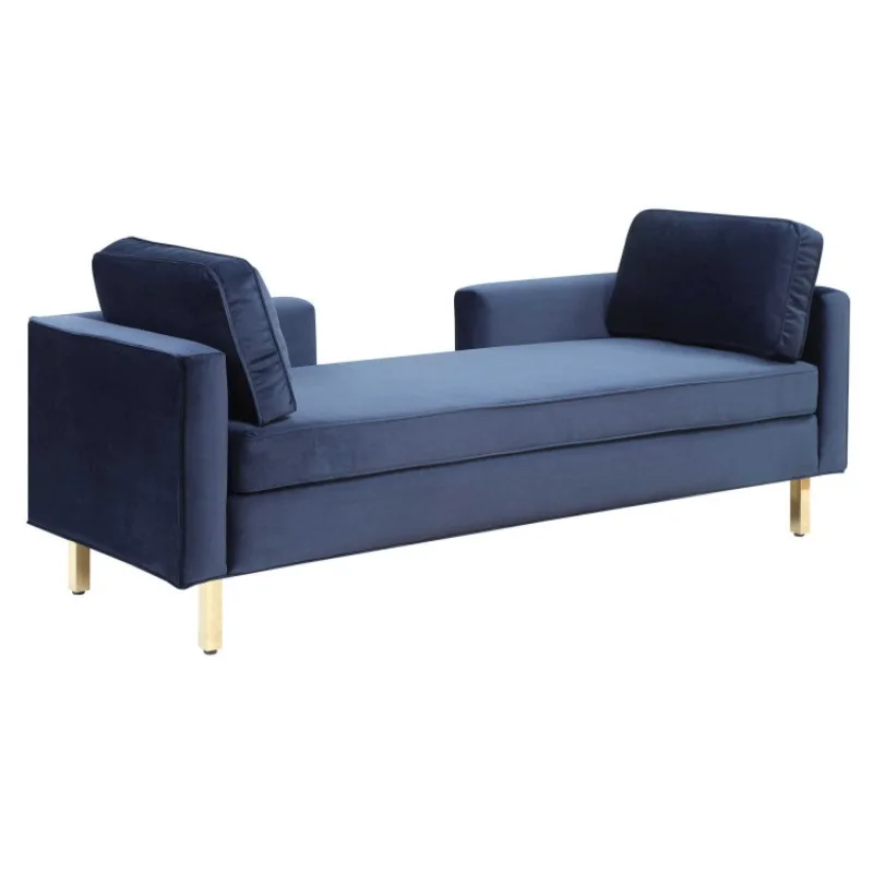 Stainless steel foot chaise longue Nordic bedroom end chaise longue sofa chair low bench