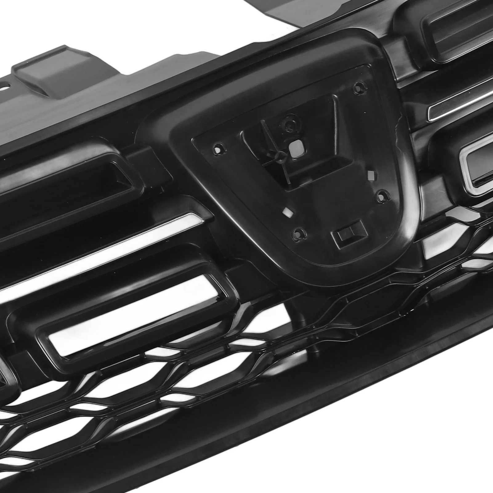 623107554R Chrome Front Bumper Grille, Radiator Mesh Panel With Decor Strip For Dacia Sandero MK2 Facelift 2017‑2020