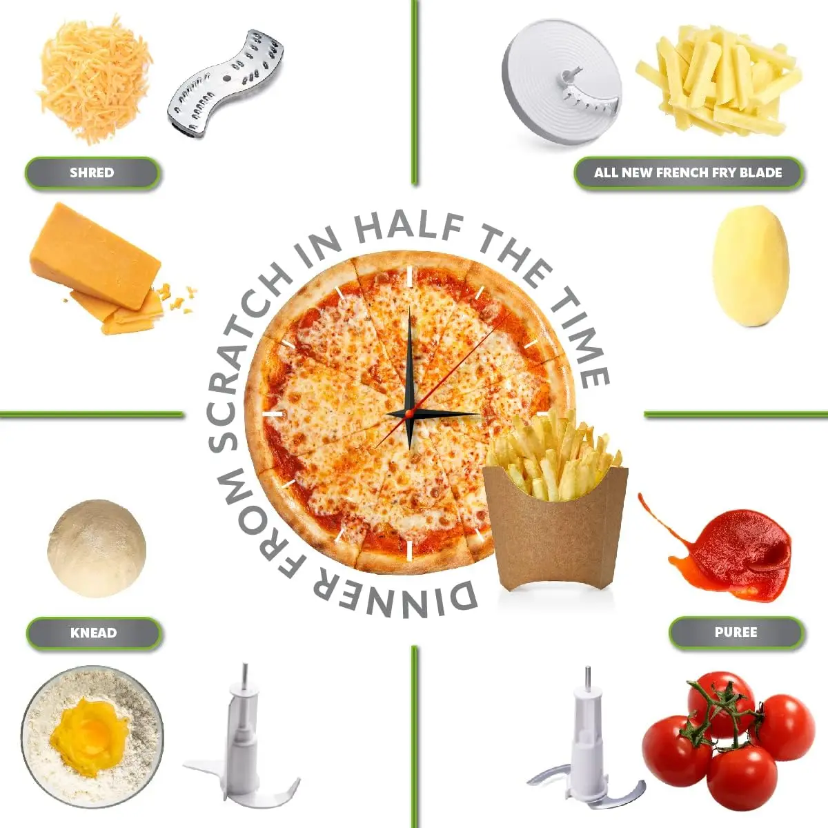 Processador de alimentos multifuncional 12 em 1 |   Sistema de cozinha com tecnologia de controle duplo, picador, liquidificador, extrator de suco, cítricos