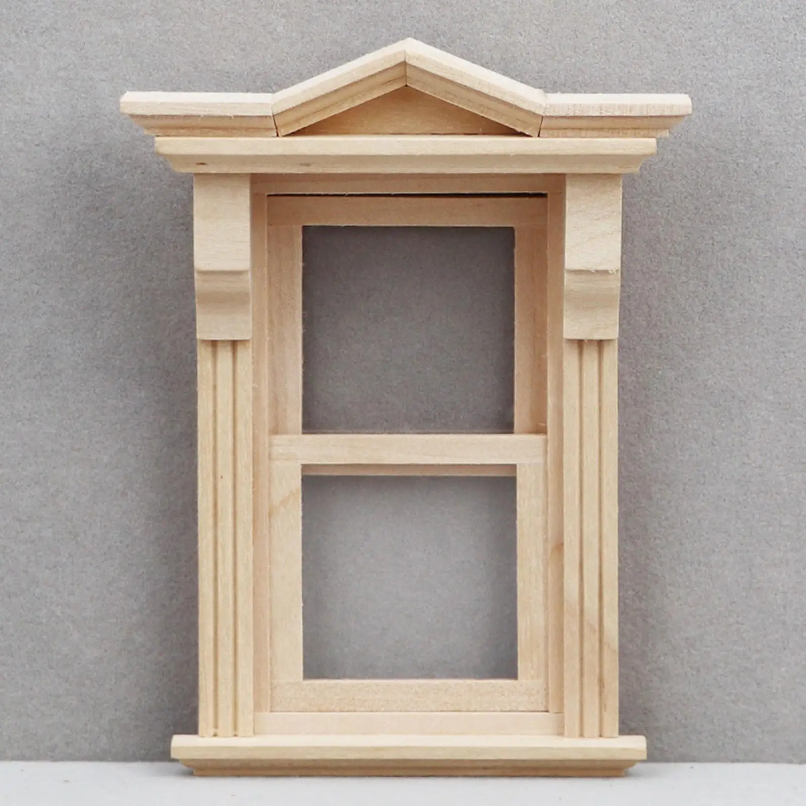 1: 12 Wooden Window Retro Dollhouse Furniture Dollhouse Accessories for Micro Landscape Dollhouse Diorama Photo Props Decoration