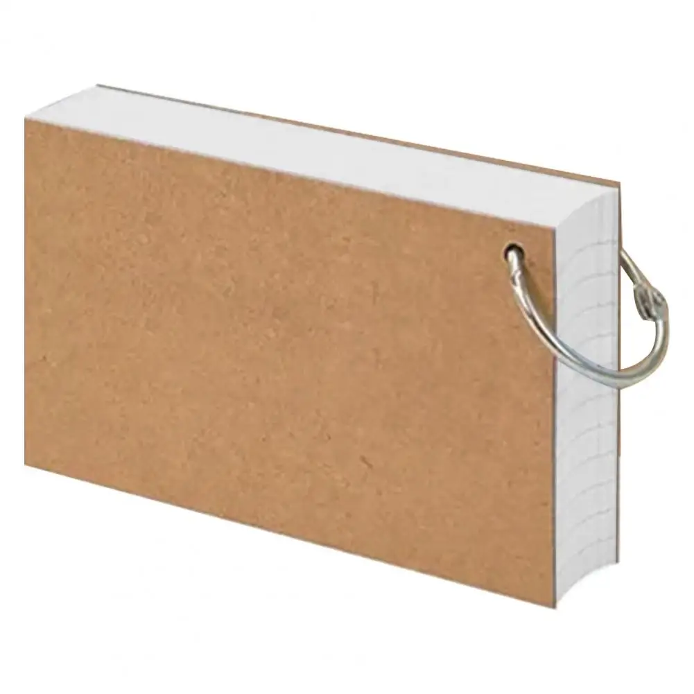 Kraft Paper Colored Index Cards Flash Cards with Metal Ring Thickened Paper Lined on Both Side Notecards Ruled Study Card