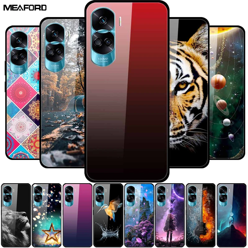 

For Honor 90 Lite 5G Case 90Pro Tempered Glass Hard Back Cover for Huawei Honor 90 Pro Soft Bumper Honor90 90Lite Fundas Luxury