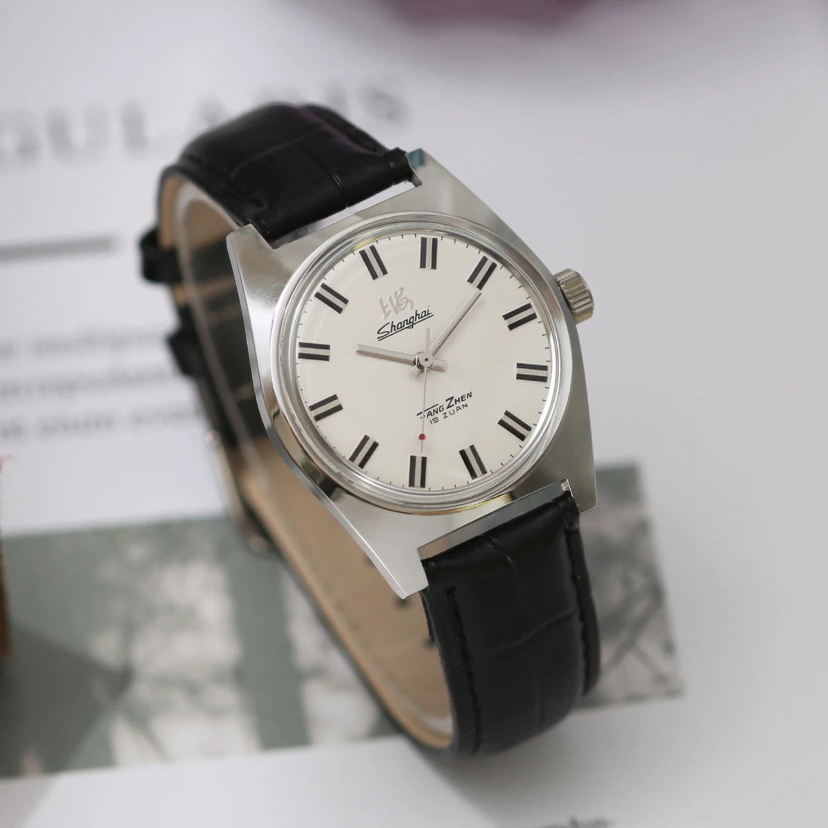 Shanghai Mechanical Watch 36mm Men's Replica Watch 8120 Manual Mechanical Movement Stainless Steel Case