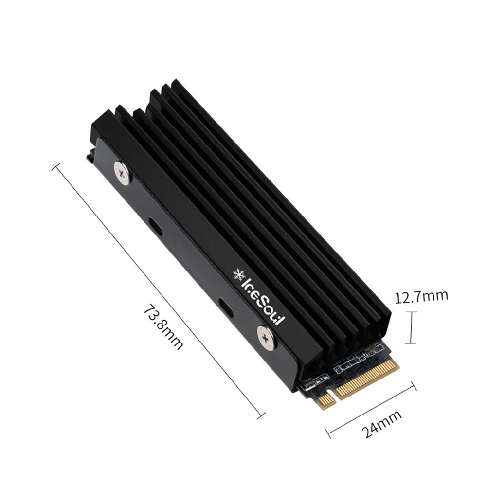 

Aluminum Heatsink with Silicone Thermal Pad M.2 2280 NGFF/NVME SSD Heatsink Solid State Drive Radiator for Desktop PC