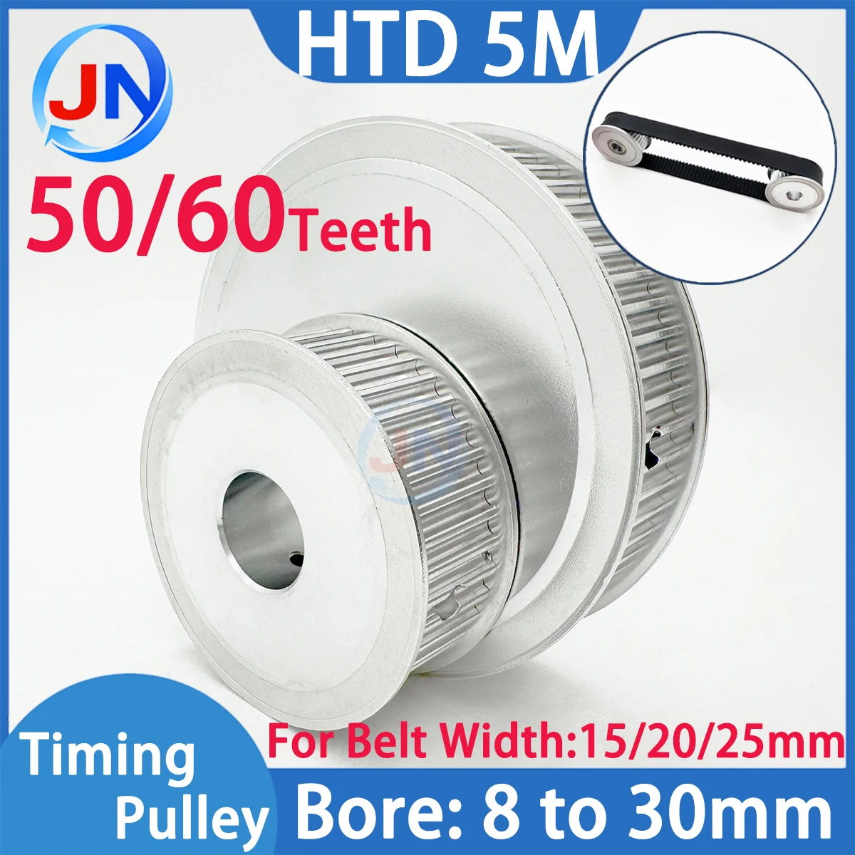 50Teeth 60Teeth HTD 5M Timing Pulley AF-Type Keyway Bore 8/10/12/14/19/30mm 50T 60T For HTD5M Timing Belt Width 15/20/26mm 5GT