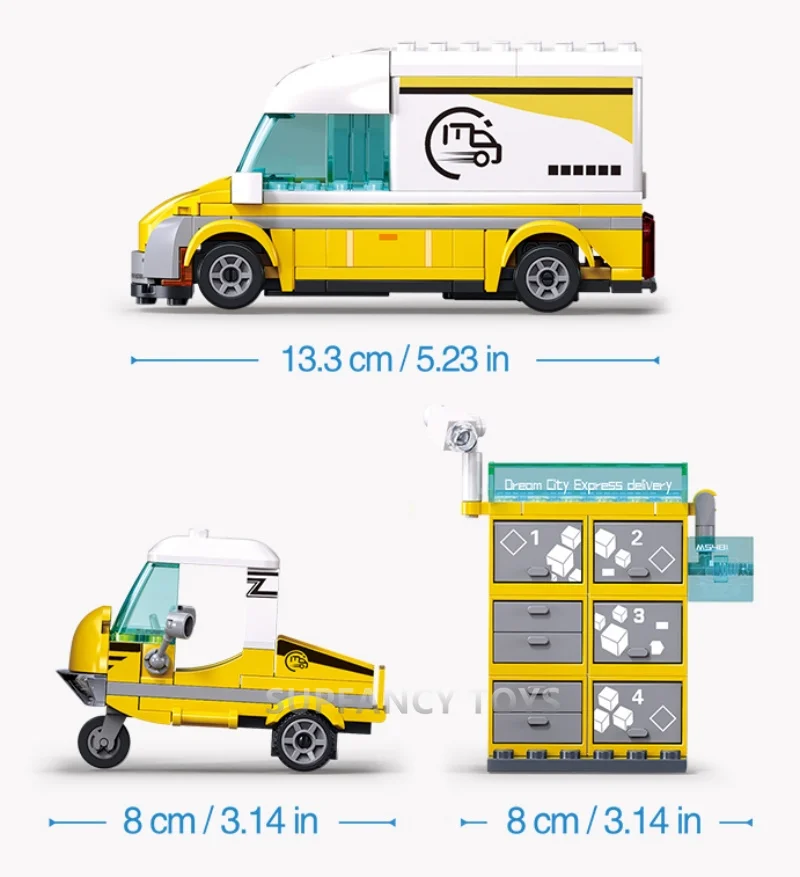

Sluban 255pcs City Express Processing System Blocks Container Vehicle Car Creation Building Bricks Educational Toys for Children