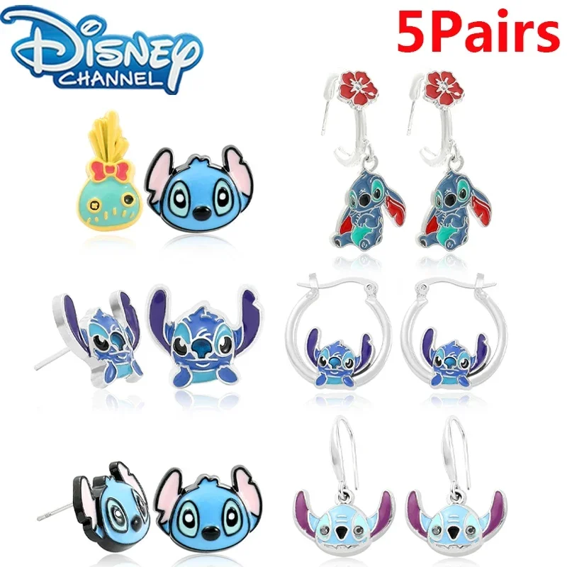 Cute Disney Anime Stitch Earrings Cartoon Lilo & Stitch Dripping Oil Eardrop Decoration Women High End Minimally Earrings Gifts