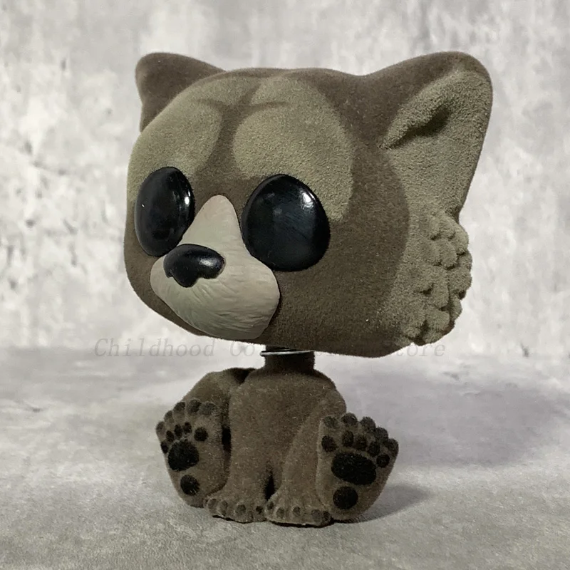 Kawaii Guardians Of The Galaxy Baby Rocket Raccoon Action Figures Toys #1208 Anime Flocking Dolls Car Ornaments Collection Gifts