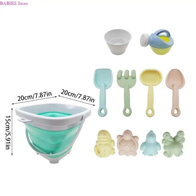 C9GB Sand Playset jouet pour garçon fille avec pliage plage plage arrosage pot pelle moules poisson