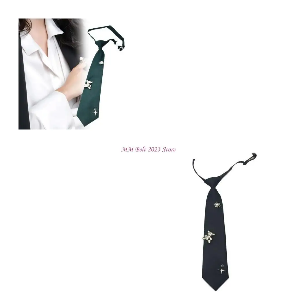 

49ME стильный галстук с медведем, регулируемый женский галстук, школьная форма, студенческий галстук для отдыха или работы