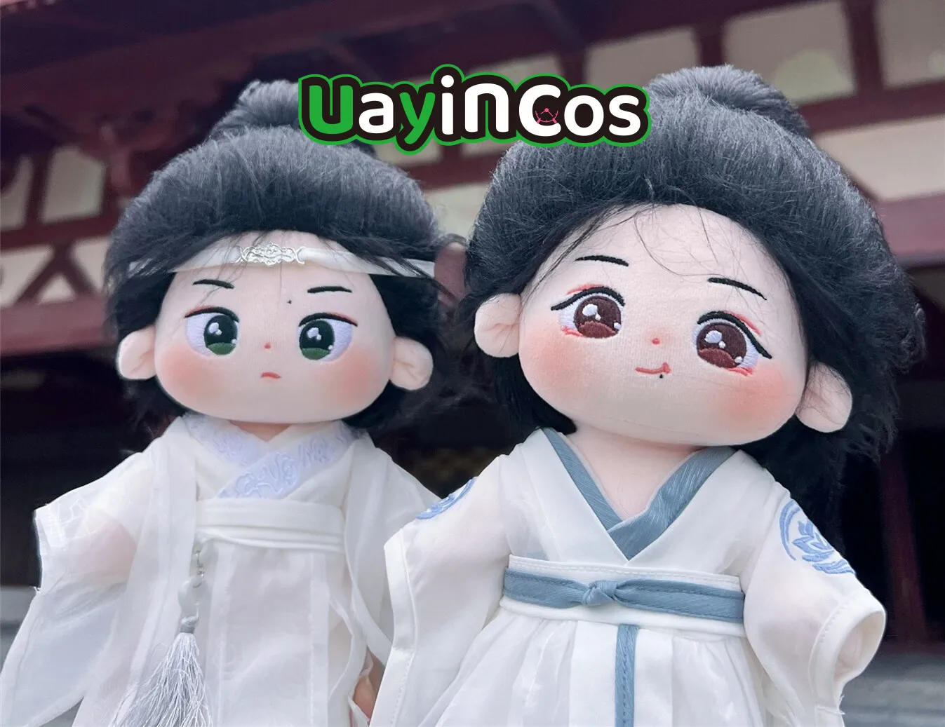 Ropa de muñeca de peluche para niños, accesorios de juguete de 20cm, Mo Dao Zu Shi Wei Wuxian Lan Wangji Hanfu blanco antiguo