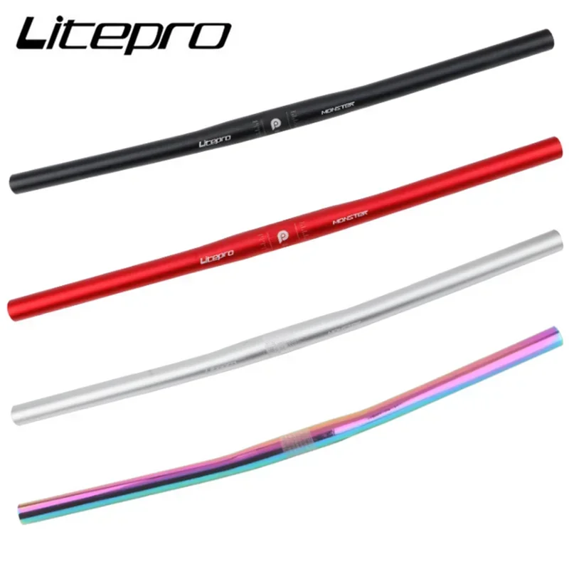 Litepro folding Bike Monster Horizontal Shaped Handlebar Bicycle Ultra-light Straight Handle Bar 25.4 * 540-580mm handlebar