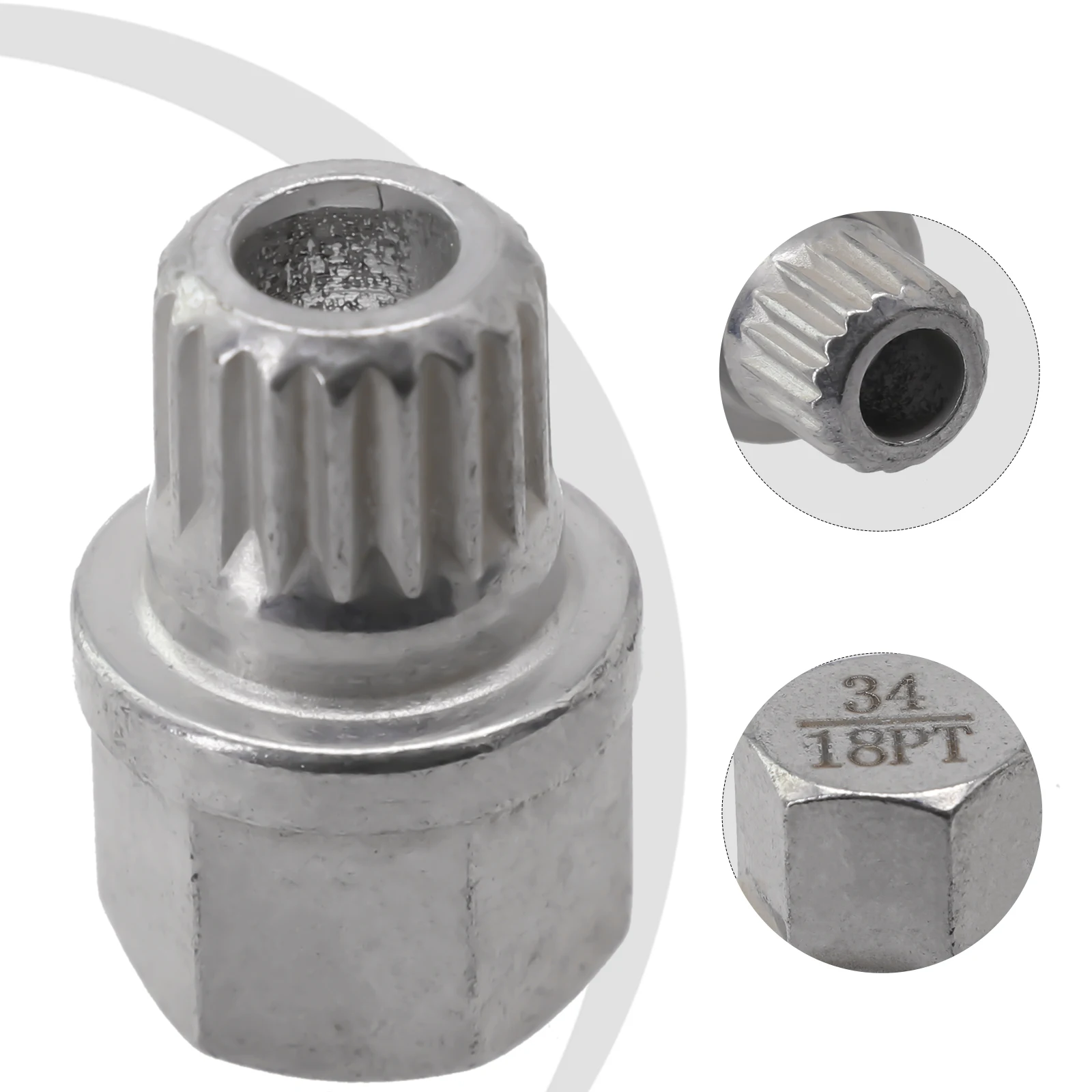 34/18PT Hollow Wheel Lock Lug Nut Removal Tool for BMW Vehicles Designed to Match Original Equipment Locking Patterns