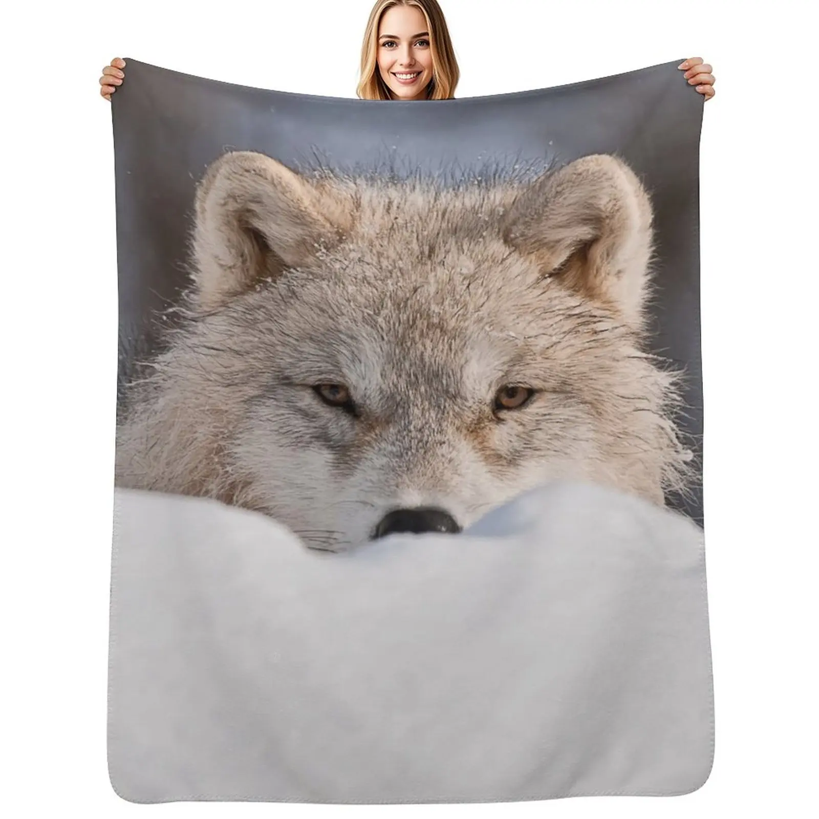 Arctic Wolf Throw Blanket For Decorative Sofa Quilt Heavy Travel For Baby Bed Blankets