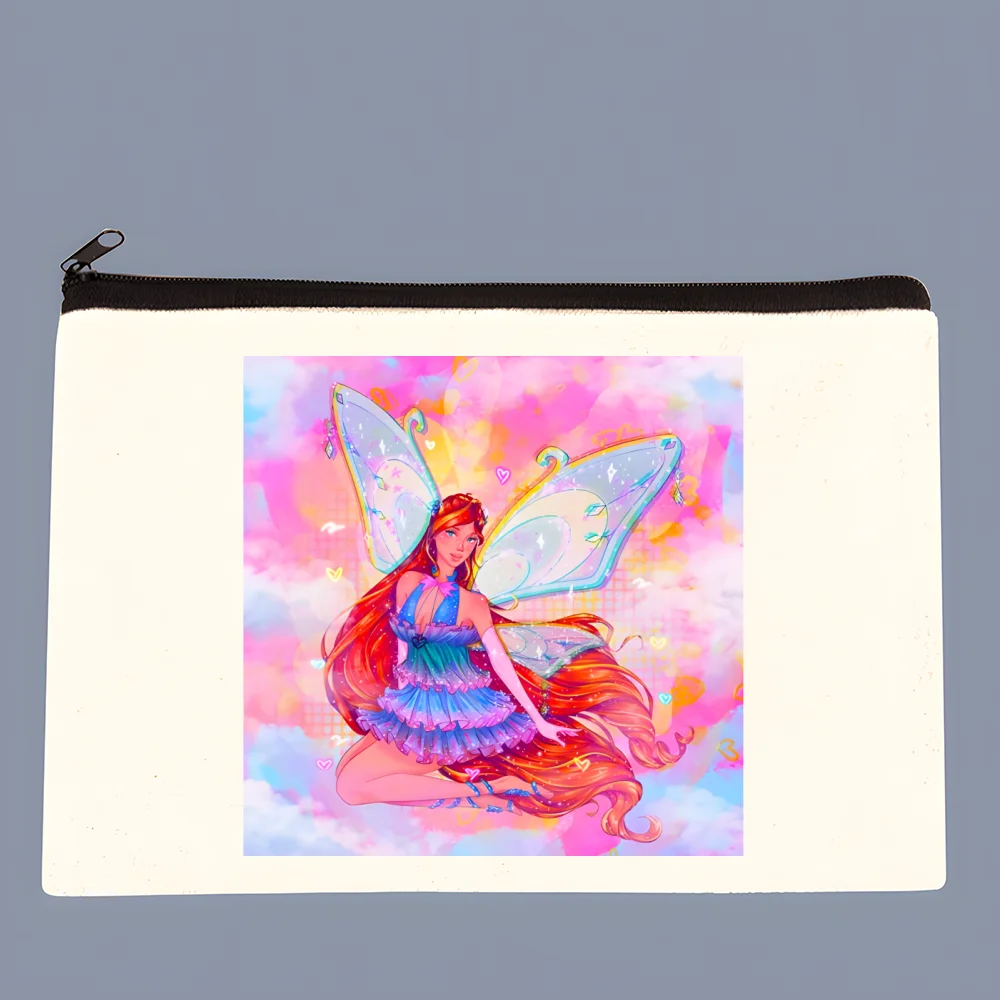 

Winx Butterfly Fairy Cartoon Coin Purse Female Mini Canvas Art Cute Key Case Coin Purse Student Wallet