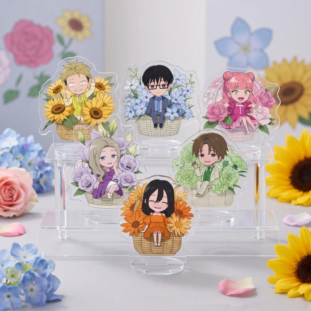 You and I Are Polar Opposites Miyu Suzuki 10cm Acrylic Stand Keychain Chibi Flower Basket Tabletop Ornament Desk Decor Figure