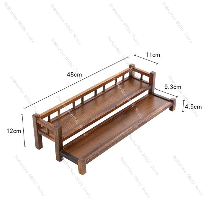 Walnut tea set rack, multi-layer desktop rack, teacup teapot tea ceremony display storage rack