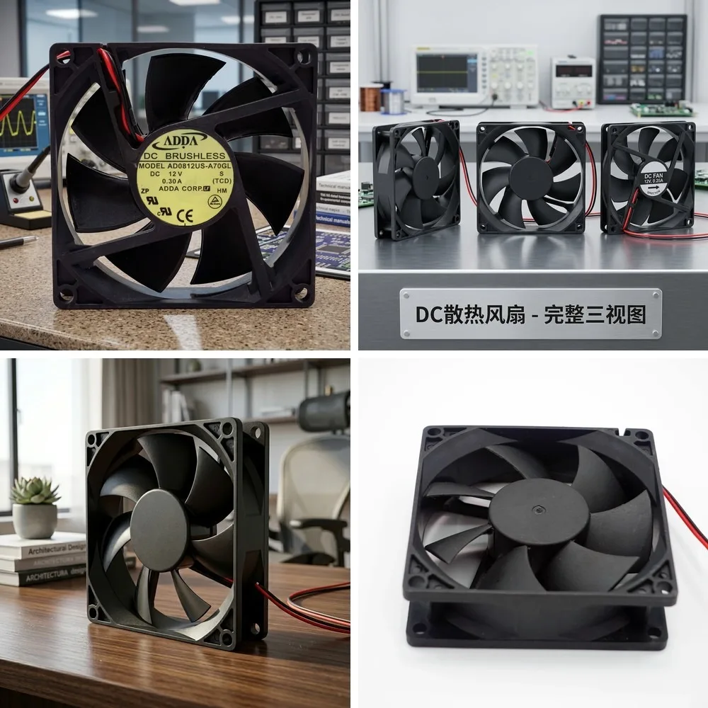 

For ADDA AD0812US-A70GL 8025 DC12V 0.3A 8CM 2-Wire Silent Cooling Fan