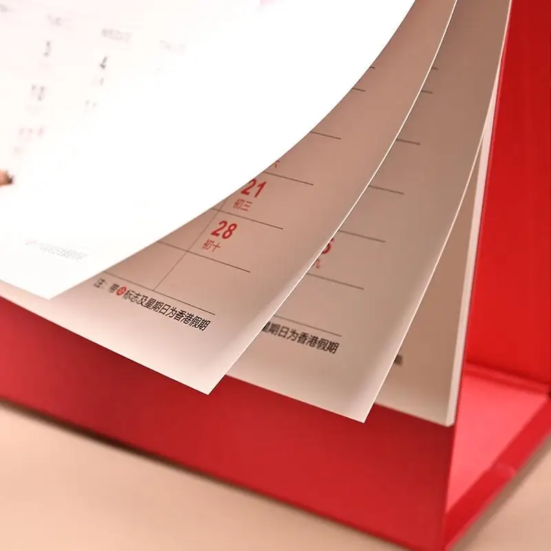 

New 2026 Chinese New Year Desk Calendar, Red Auspicious Gourd-Themed Desktop Calendar With Tassel Traditional Festival Home Off