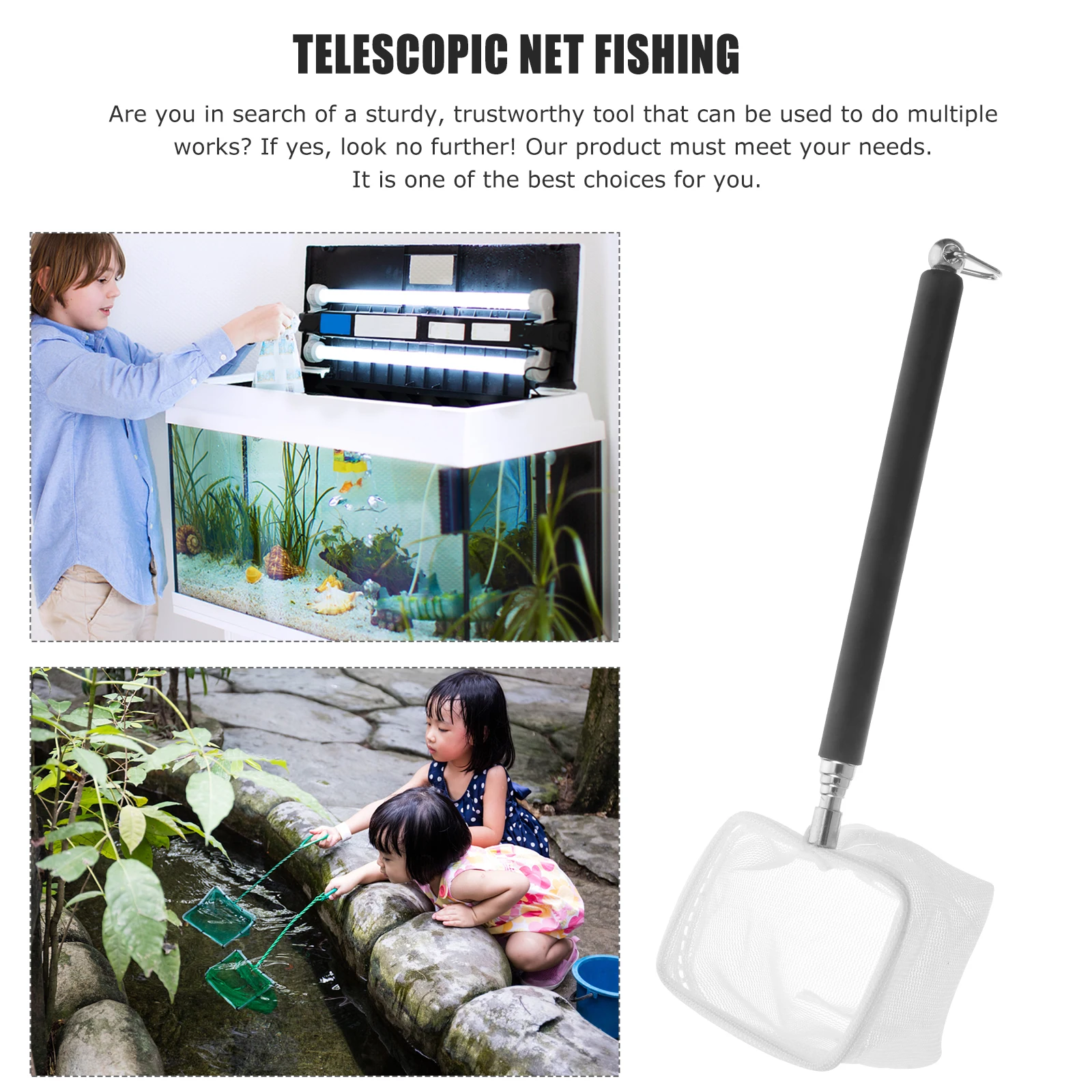 

Extender Fish Shrimp Net Mesh Tanks Black Stainless Steel H Adjustable Length Compact Size Easy Storage Gift Idea