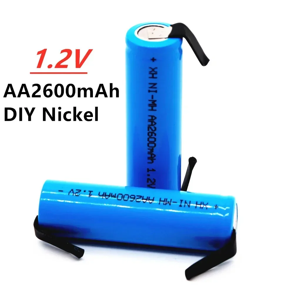 100% Neue Originele Akku 1.2V 2600Mah Aa Nimh Batterie Mit Soldeer Pins Diy Elektrische Rasierer Zahnbürste Spielzeug