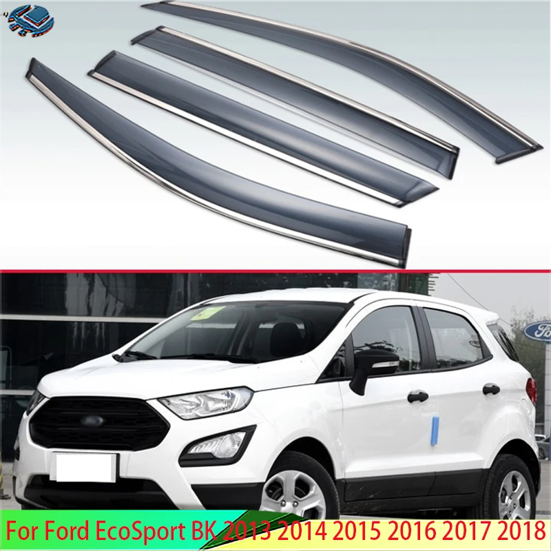 For Ford EcoSport BK 2013 2014 2015 2016 2017 2018 Plastic Exterior Visor Vent Shades Window Sun Rain Guard Deflector