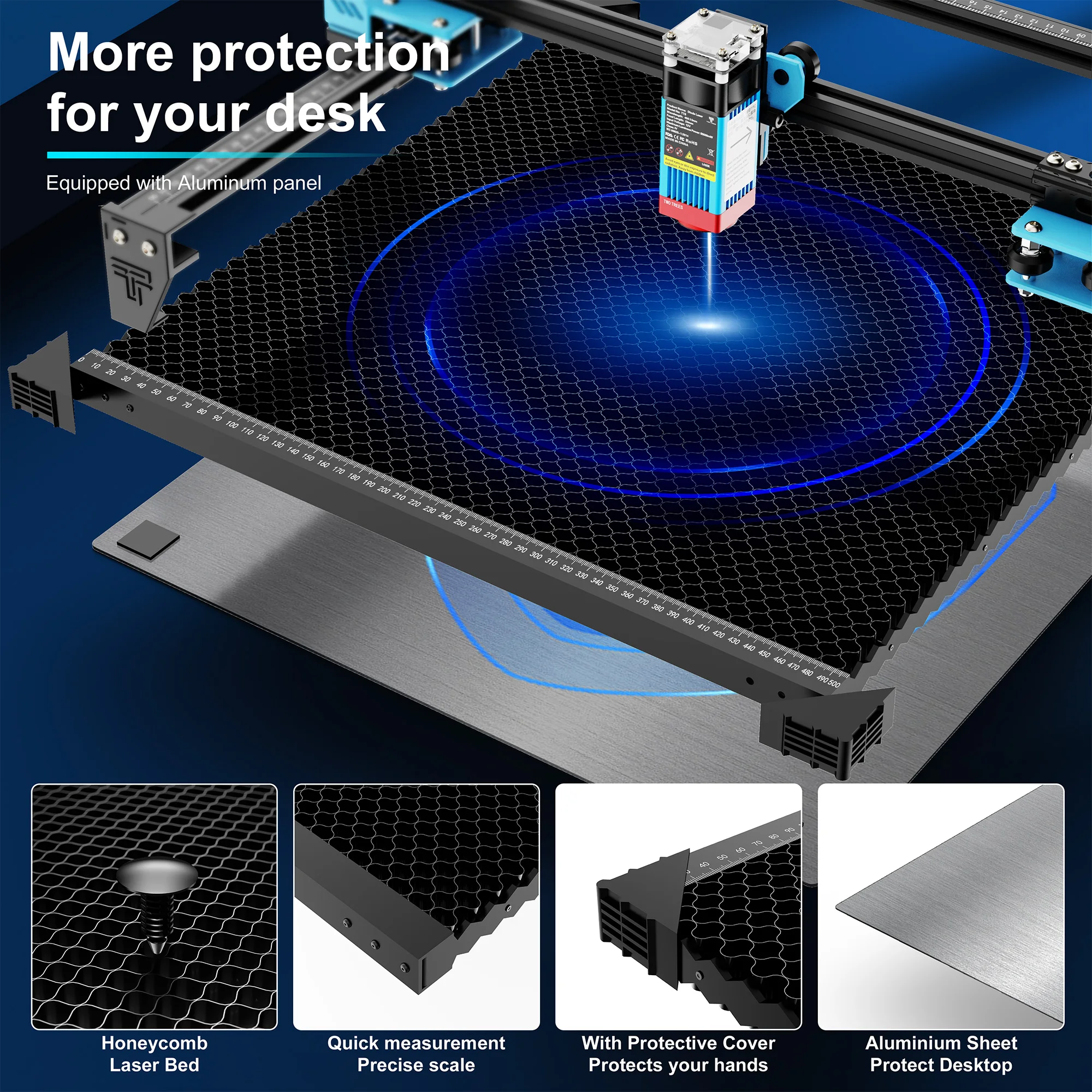 Upgraded Spliceable Honeycomb Working Table 300x300/400x425/500x475mm Workbench For CO2 Cutting Machine/Laser Engraver Parts