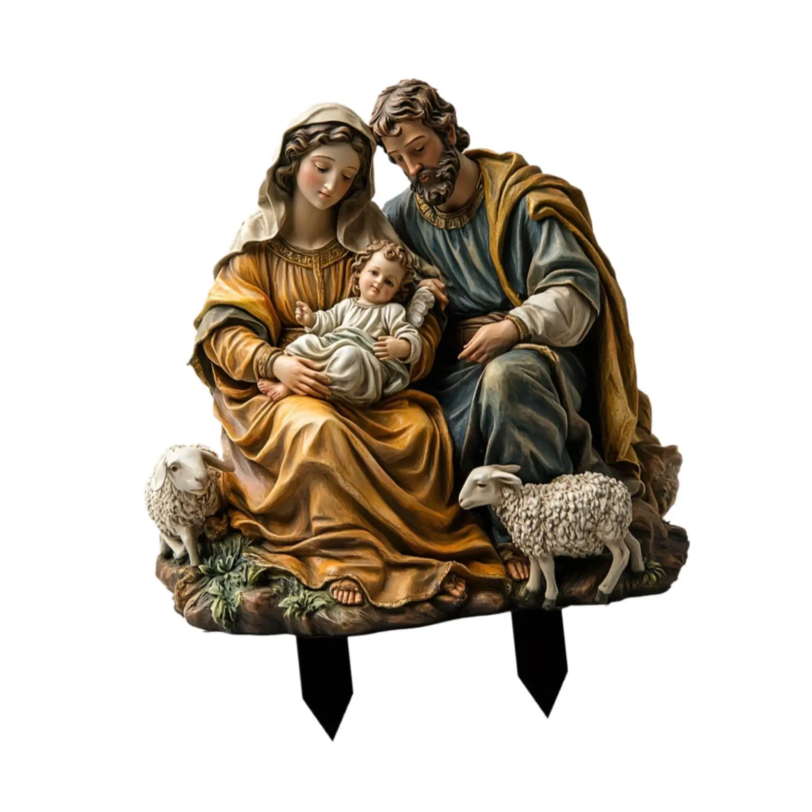 Christmas Yard Stake Waterproof Acrylic Nativity Scene Lawn Sign Festive Pathway Decor for Backyard Garden