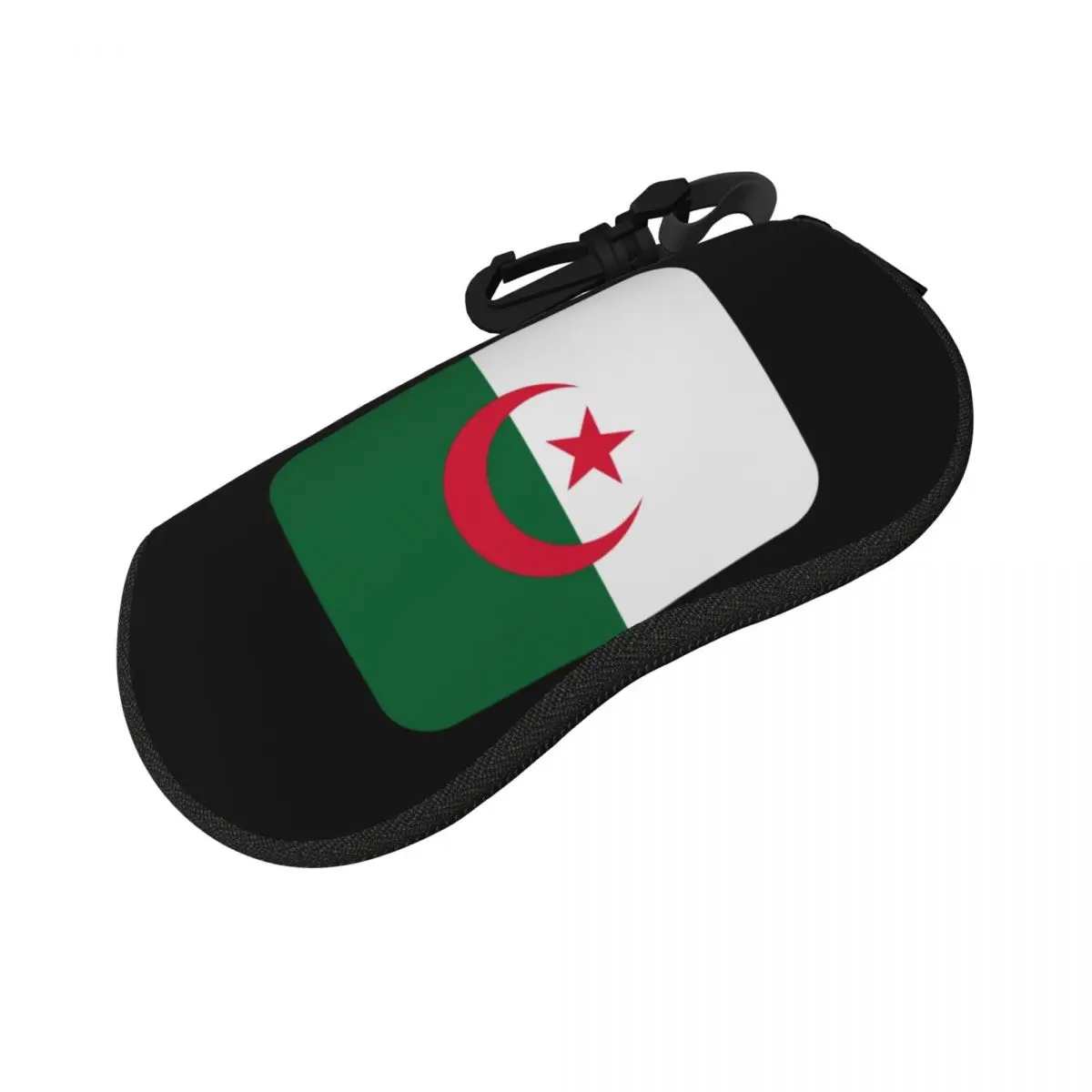 アルジェリア国旗シェルメガネケースポータブルサングラスボックス女性男性ソフト眼鏡バッグポーチ