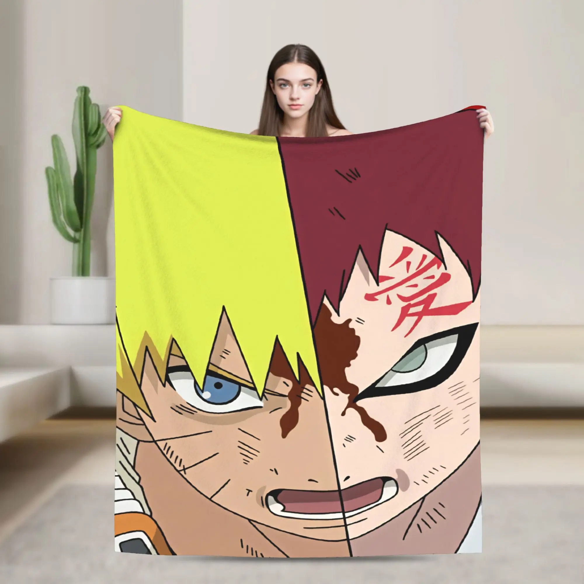 Uzumaki Gaara Kurama Shukaku Blanket  Warm Soft Funny Plush Throw Blanket For Kids Adult Home Decor Flannel Bedspread Bed Cover