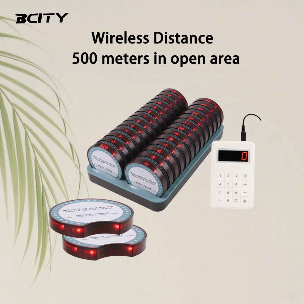 BCITY 【Core Tool for Restaurant Ops】Wireless Food Paging Kit with 26 Receivers to Elevate Service Quality