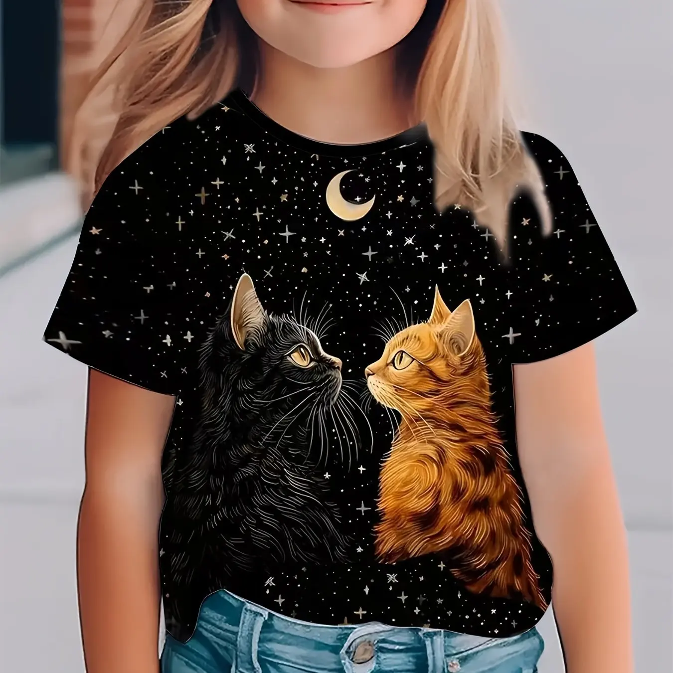 Roupas infantis menina camiseta manga curta 3d bonito animais impressão crianças roupas de verão casual ao ar livre gráfico meninos tshirt topos