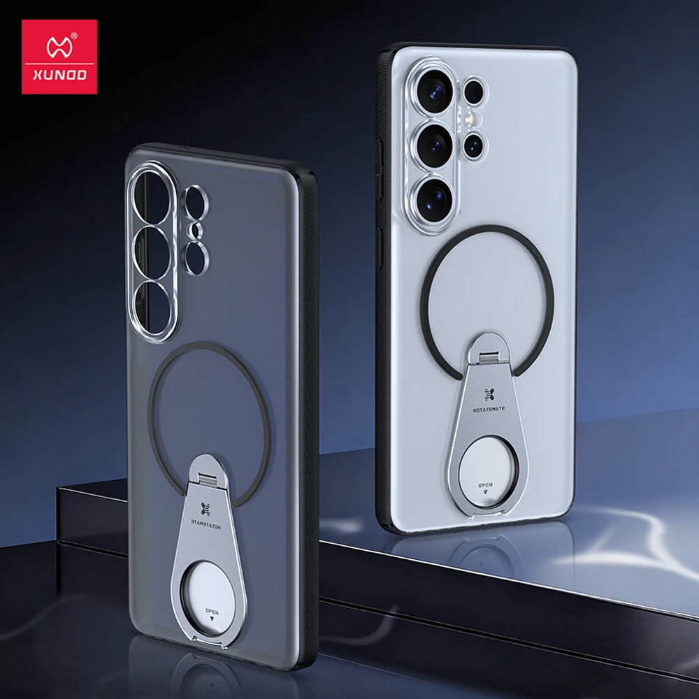 Xundd Magnetic Case for Samsung Galaxy  S26 Ultra with 360° Adjustable Hidden Kickstand Matte Transparent Phone Holder Shell
