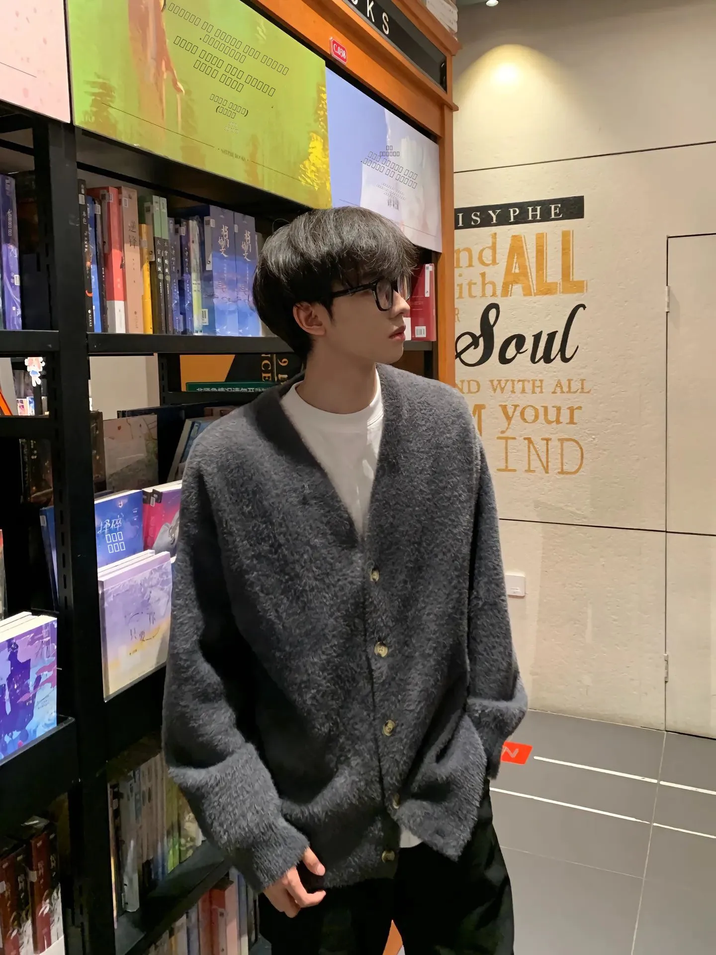 

Мужской вязаный кардиган Deep ey V-Ne, удлиненный, оверсайз, в стиле ленивый шик, американский ретро, осенний, модный, дышащий, из полиэстера...