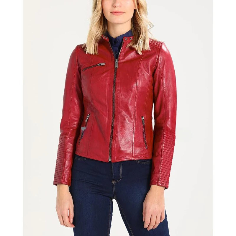 Chaqueta de cuero Natural NAPA auténtica básica para mujer nueva y elegante abrigo acolchado suave