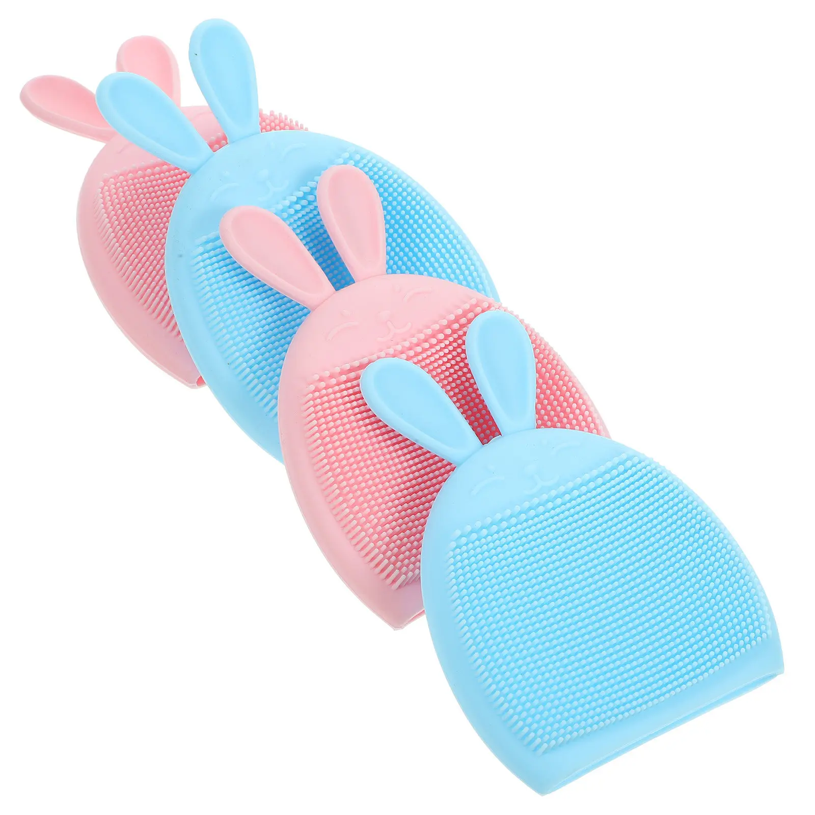 kit-com-4-escovas-de-limpeza-facial-de-silicone-com-estampa-de-coelho-esfoliador-facial-de-textura-macia-para-controle-de-oleosidade-e-pele-delicada