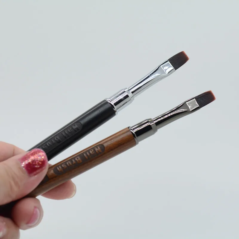 1 قطعة فرشاة أظافر أكريليك القلم لمسحوق مانيكير مقبض خشبي مستدير جل منشئ فرش #4