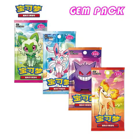 Original Pokemon Game Pack Cards Gem Pack Vol.1 Vol.2 Scarlet and Violet Trading PTCG Bag Box Deck Ibrahimovic Pikachu Card Gift