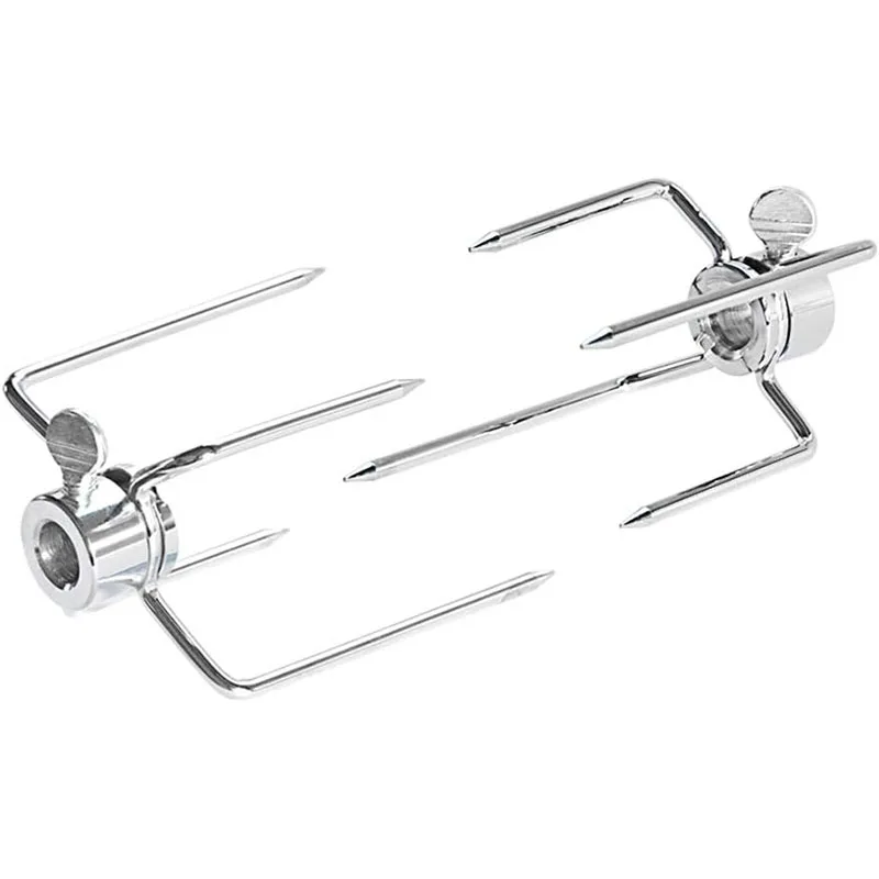 Stainless Steel Rotisserie Meat Forks, Fits 1/2-Inch 3/8-Inch Hexagon, 5/16-Inch Square Spit Rods, Grilling Barbecue Tools