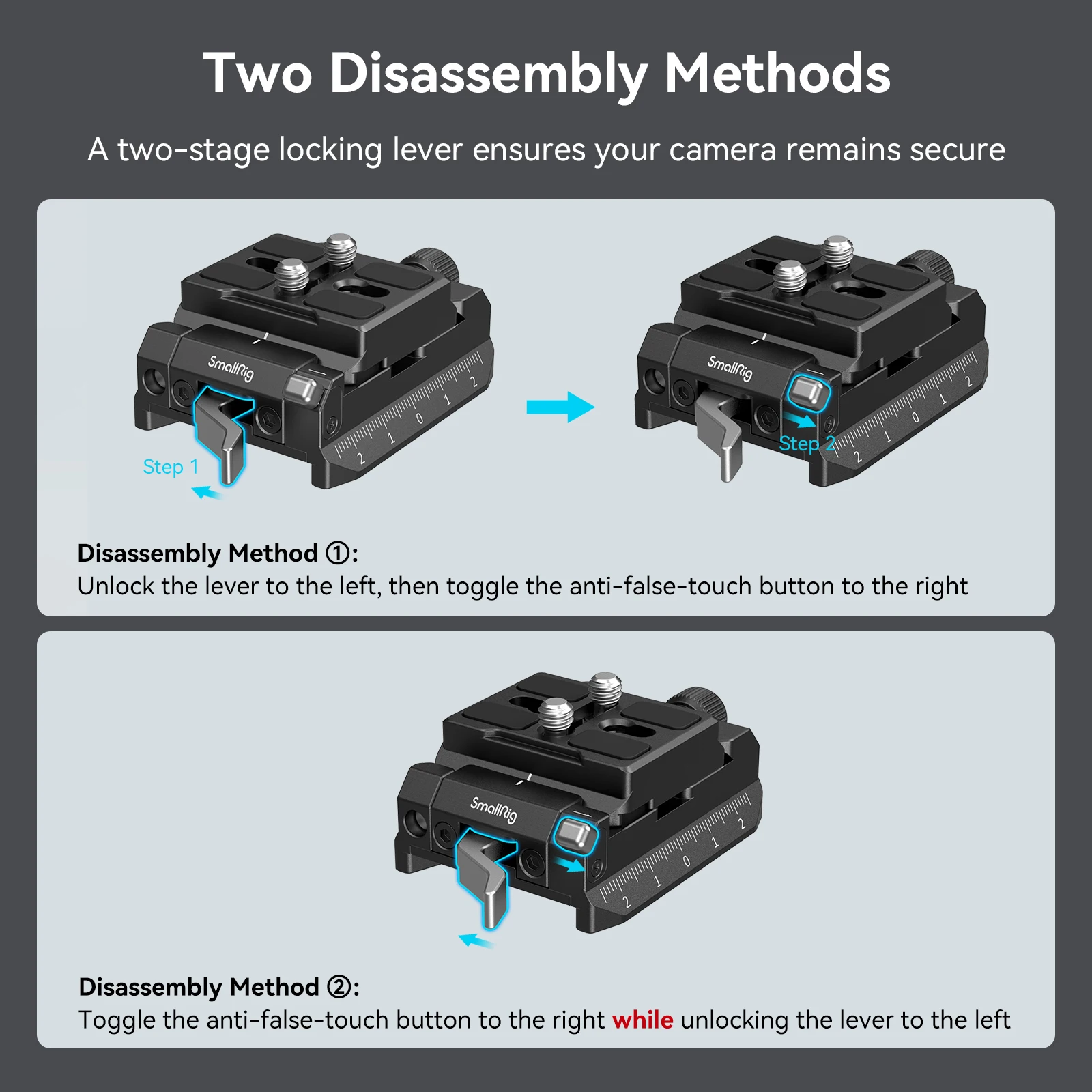 SmallRig Arca-Swiss / Manfrotto Compatible Mount Plate Kit for Handheld, Stabilizer and Tripod Streamline Scene Transitions 4234