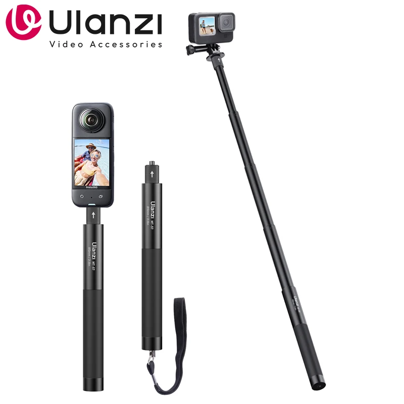 Ulanzi MT-58 Action Camera Tripod Monopod Extendable Selfie Stick Pole 1/4\'\' for GoPro 13 12 11 10 9 insta360 X2 X3 DJI Action 4