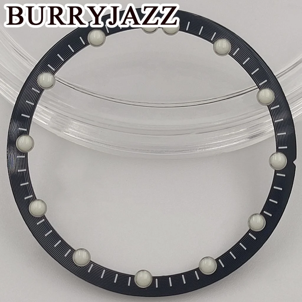 BURRYJAZZ 28.5mm*24.5mm Watch Dial Circle Plate For NH70 NH72 Skeleton Movement Hollow Dial RIng C3 Luminous Watch Accessories
