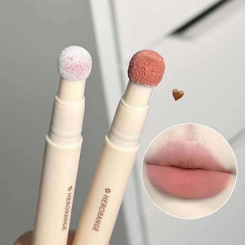 Herorange Mousse Velvet Matte Lip Tint, Sponge Tip Design Creamy Non-Dry Texture Soft Foggy Finish for Natural Daily Lip Makeup
